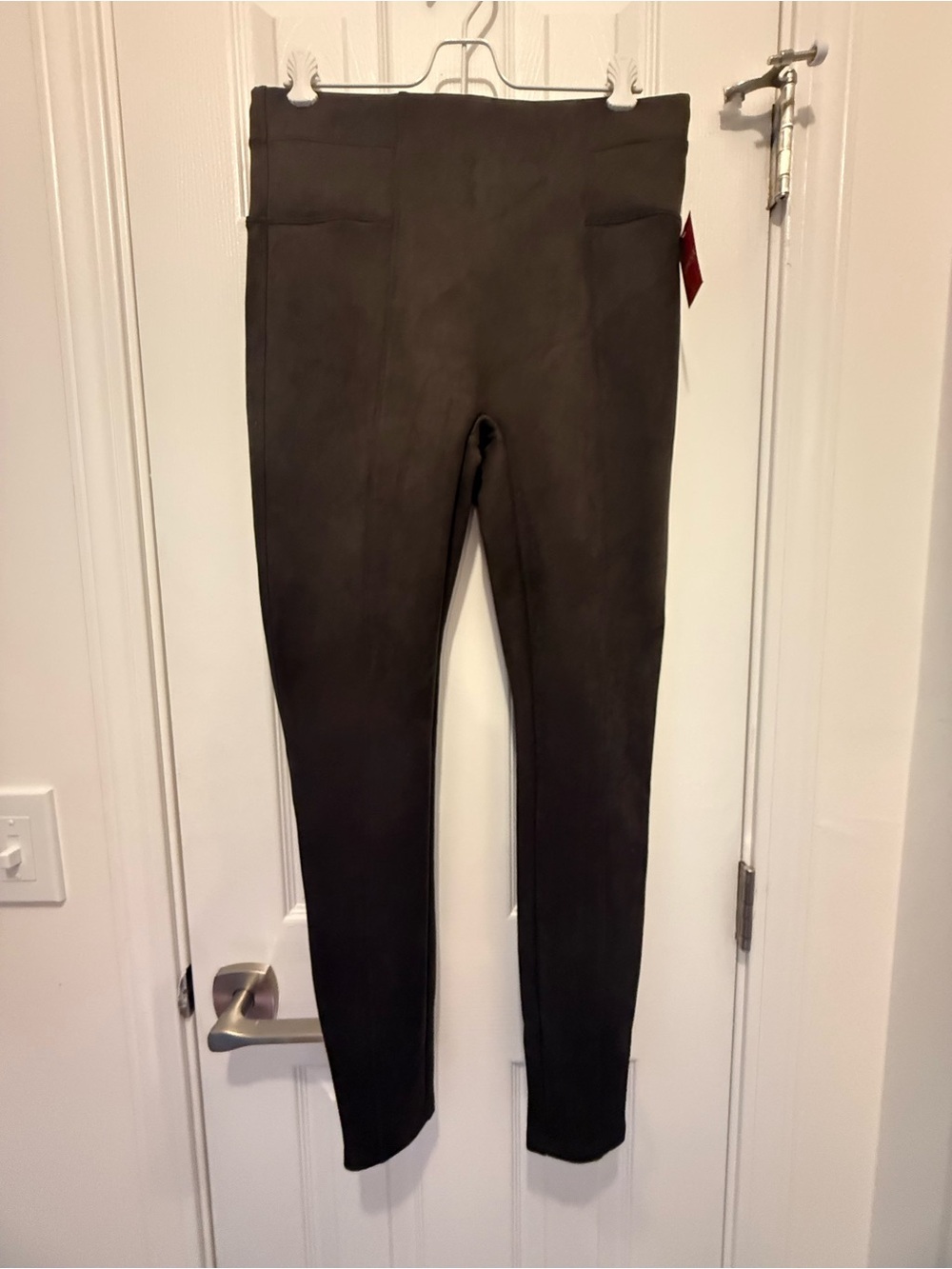 SPANX Faux Suede Leggings Large NWT BROWN